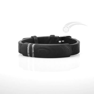quality  Contemporary Carbon Fiber Meteorite Bracelet Mens Leather Bangle Matte Finish factory