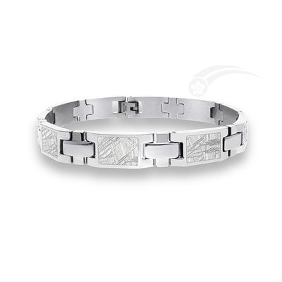 quality  Men Style Meteorite Stainless Steel Jewelry High Durability with Natural Meteorite factory