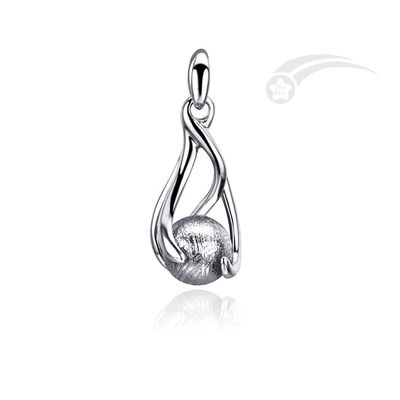 8mm Sphere Meteorite 925 스터링 실버 펜던트 Elegant