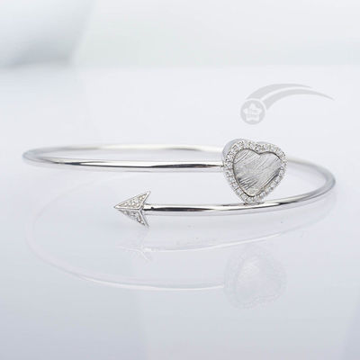 Muonionalusta Meteorite Bracelet Heart Arrow de Cupido Pulseira 58mm Diâmetro