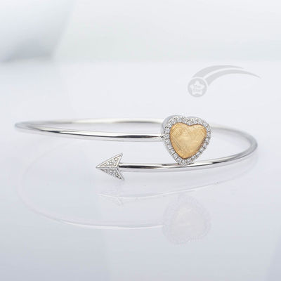 Muonionalusta Meteorite Bracelet Heart Arrow de Cupido Pulseira 58mm Diâmetro