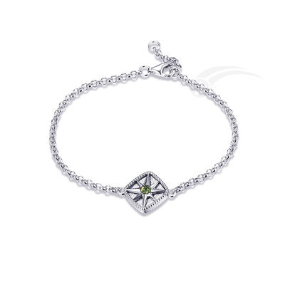 Padrão WidmanstäTtens Meteorite 925 Sterling Silver Bracelet Mulheres Bonitas
